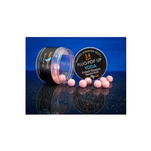 BaitBait Fluo-Pop up, 6 mm, Yoda (erősen fűszeres és banán-krill), fluo rózsaszín, 20 g