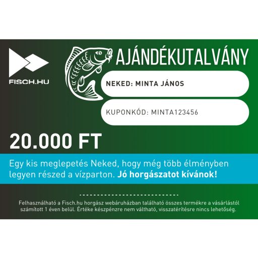 Fisch.hu Ajándékutalvány webes vásárláshoz - 20.000 FT értékben