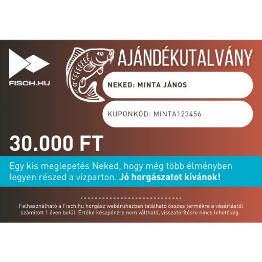 Fisch.hu Ajándékutalvány webes vásárláshoz - 30.000 FT értékben