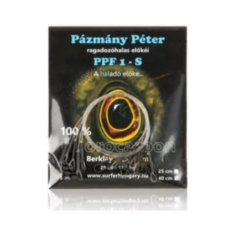   Pázmány Péter Ragadozóhalas előke standard gyorskapoccsal Fluorocarbon, 25 cm, 11,4 kg, 5 db